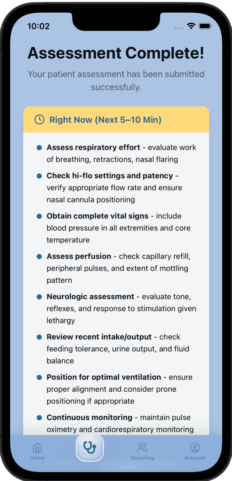Output page for the LUCA app